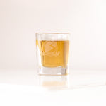 2 oz Prism Shot Glass with Etched Vintage SND Logo | Smugglers' Notch Distillery Online Store